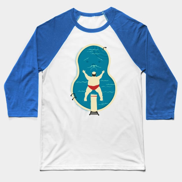 belly flop Baseball T-Shirt by jayf23